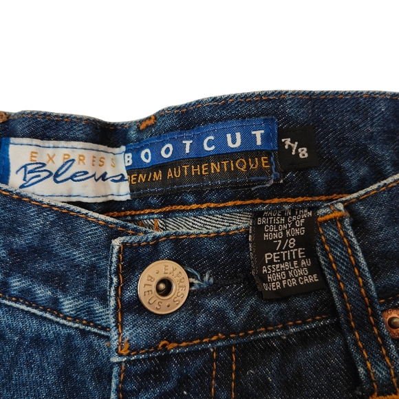 Vintage Express Bleus Women's Petite 7/8 High Waisted Bootcut Jeans - Picture 9 of 9